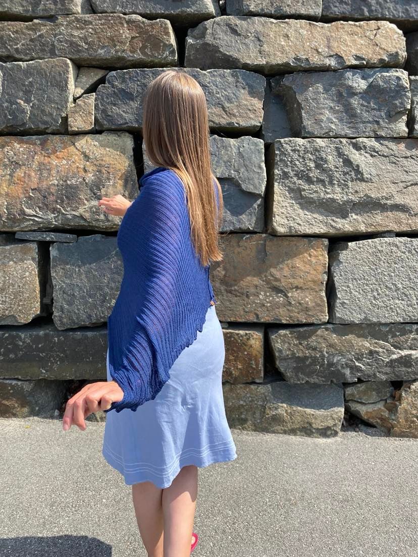 Poncho Marineblå