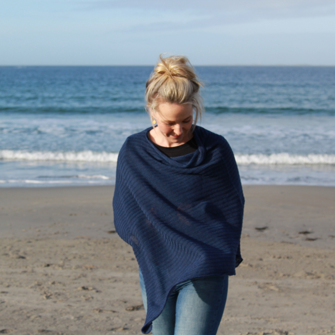 Poncho Marineblå