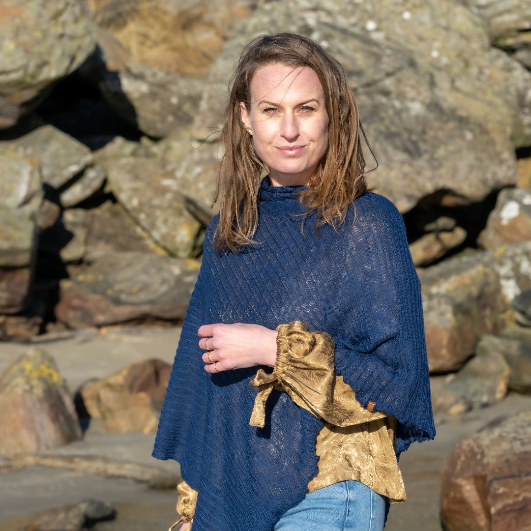 Poncho Marineblå