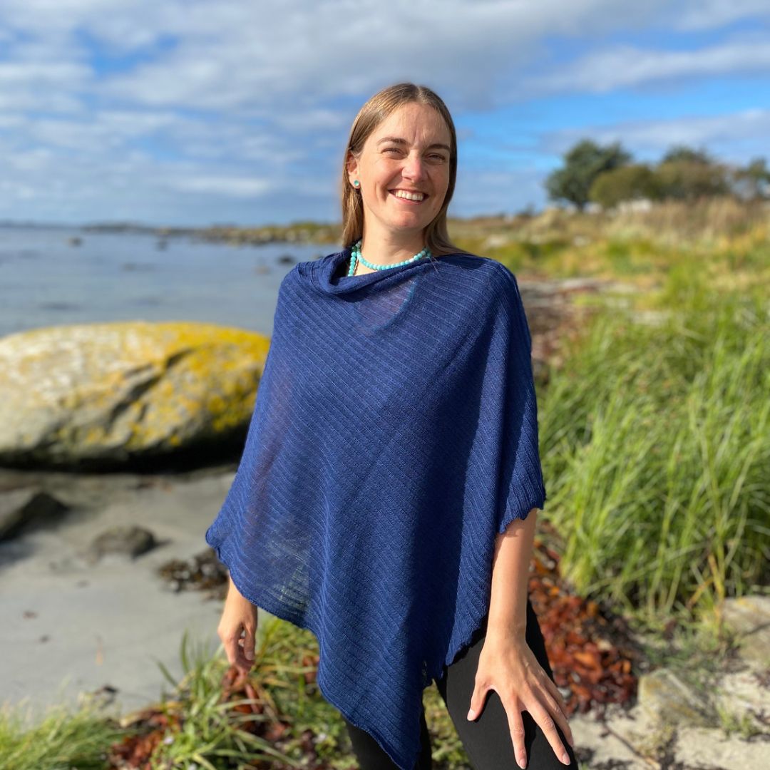 Poncho Marineblå