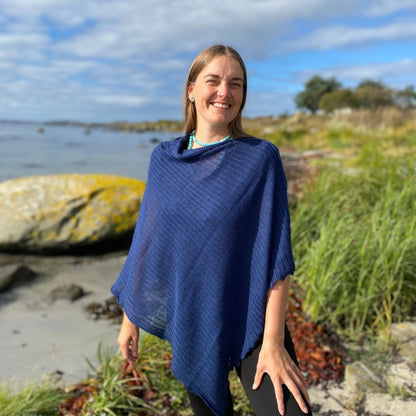 Poncho Marineblå